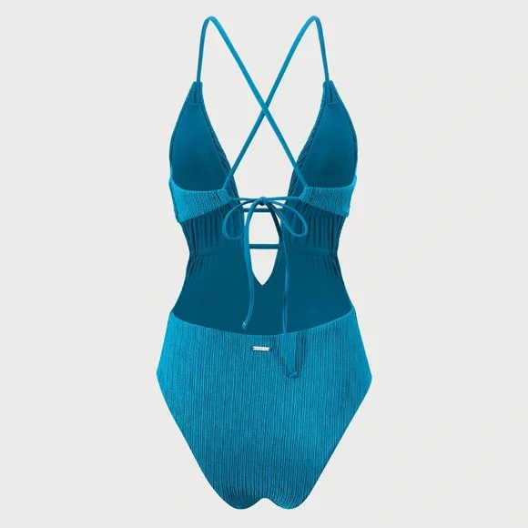 Berlook Textured Plunge One-Piece Swimsuit - Picture 7 of 8